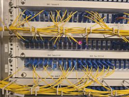 Et typisk fiber panel både hos brukere og i Noden (sentralen)